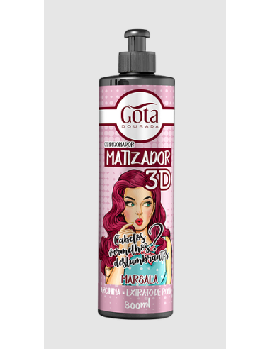 Gota Dourada Condicionador Matizador 3D MARSALA 300ml