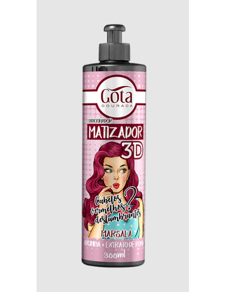 Gota Dourada Condicionador Matizador 3D MARSALA 300ml