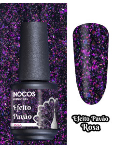 INOCOS Verniz gel EFEITO PAVÃO ROSA 15ml