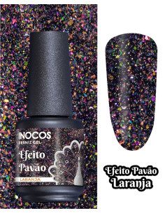 INOCOS Verniz gel EFEITO PAVÃO LARANJA 15 ml