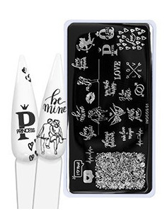 Placa de carimbos para unhas 01 - LOVE
