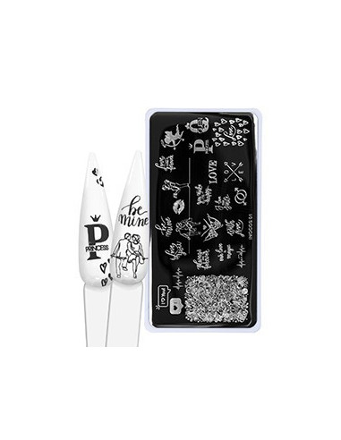 Placa de carimbos para unhas 01 - LOVE