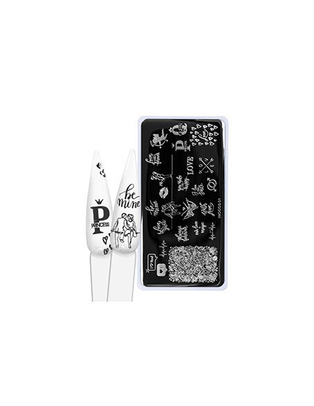 Placa de carimbos para unhas 01 - LOVE