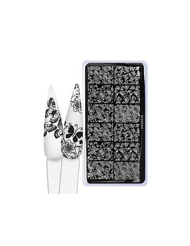 Placa de carimbos para unhas 03 - BUTTERFLY