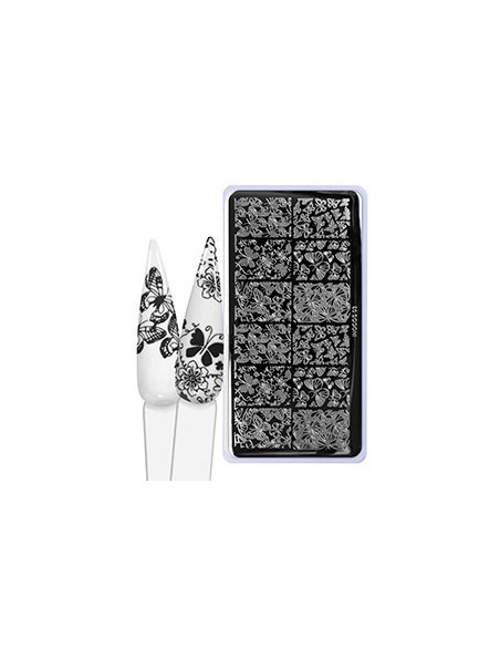 Placa de carimbos para unhas 03 - BUTTERFLY