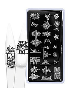 Placa de carimbos para unhas 05 - CHIC FLOWER
