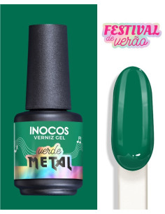 INOCOS Verniz gel FESTIVAL VERÃO VERDE METAL 15 ml