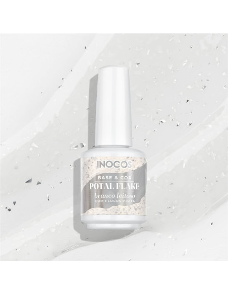 Inocos BASE POTAL BRANCO LEITOSO FLOCOS PRATA 15ML