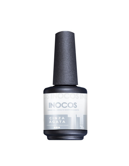 Apresentamos-te o Verniz Gel INOCOS Cinza Ágata 11% da Coleção You&Me.  Cor Cinza.