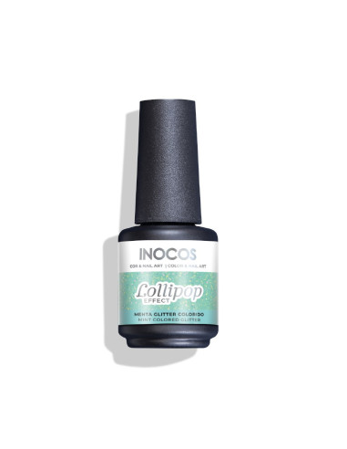 VERNIZ GEL INOCOS EFEITO LOLLIPOP MENTA GLITTER COLORIDO