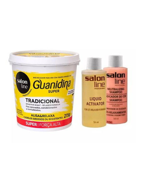 Guanidina Tradicional Super Forte Alisa e Relaxa Salon Line 215gr