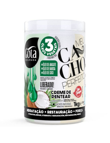Gota Dourada Meu Cacho Perfeito Creme Pentear 3 Óleos vegetais 1kl