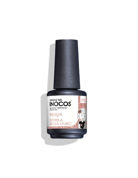 INOCOS Verniz gel MARIA ESTRELA ROSA OURO