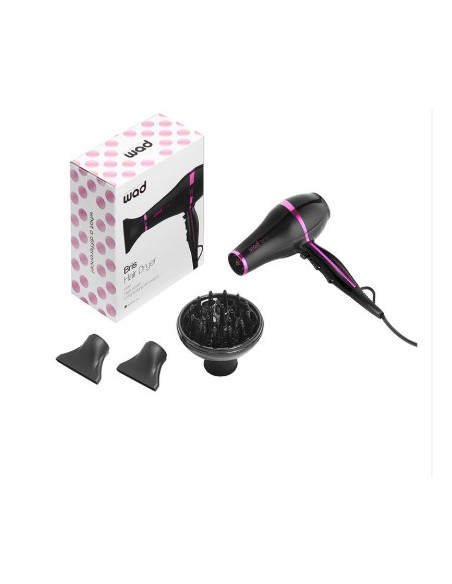 Wad BRIS Secador de Cabelo Preto Rosa Profissional